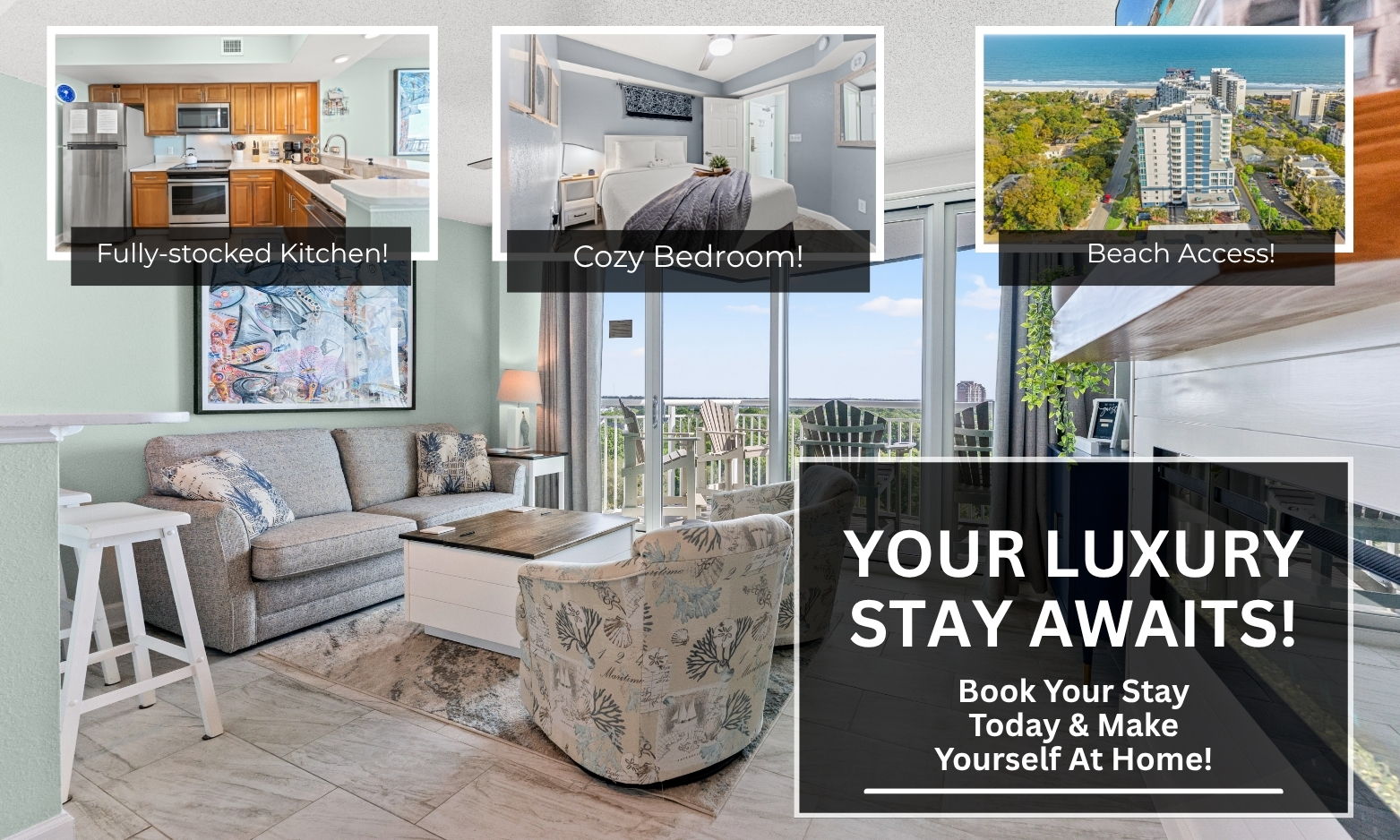 From the fully stocked kitchen to the comfy bedrooms and ocean view - this condo has got it all!